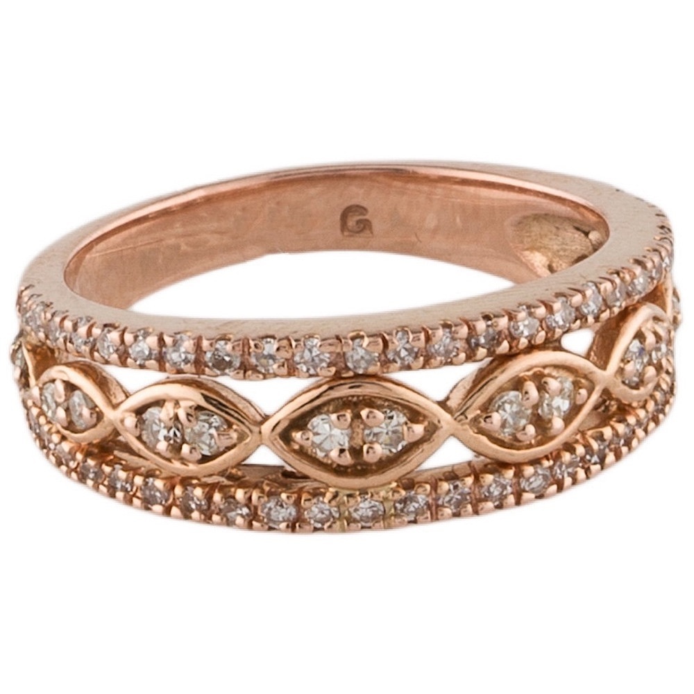 Elegant 14k Rose Gold Diamond Ring (68 Diamond Count) size 6